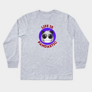 Life Is Pandastic | Panda Pun Kids Long Sleeve T-Shirt